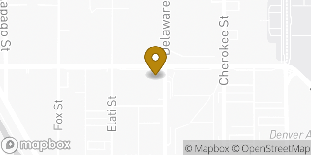 Map showing the location of Subway in Denver, CO 80204