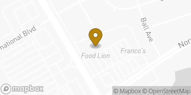Map showing the location of Food Lion in Norfolk, VA 23518
