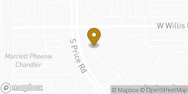 Map showing the location of Starbucks in Chandler, AZ 85286