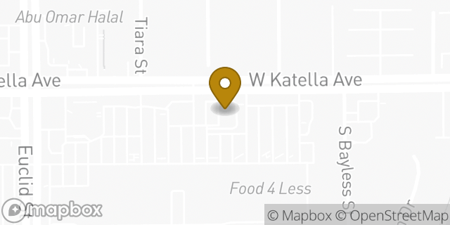 Map showing the location of Starbucks in Anaheim, CA 92802