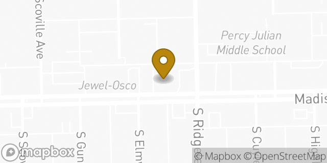 Map showing the location of Budget Rent A Car in Oak Park, IL 60302