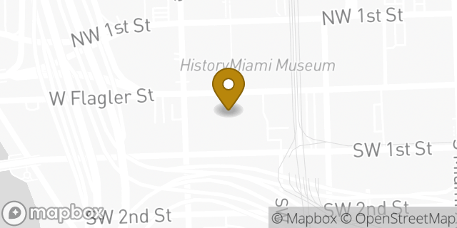 Map showing the location of Bank Of America in Miami, FL 33130