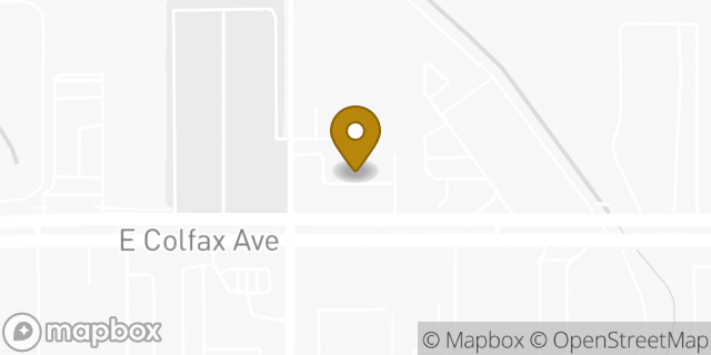 Map showing the location of AutoZone in Aurora, CO 80011