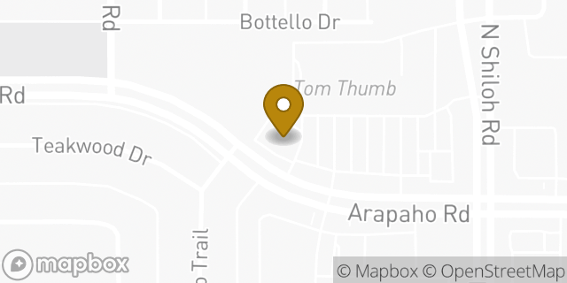 Map showing the location of Chase Bank in Garland, TX 75044