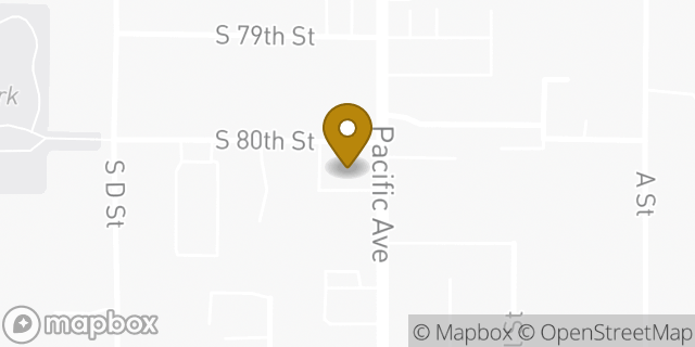 Map showing the location of Amazon Locker - Accretion in Tacoma, WA 98408