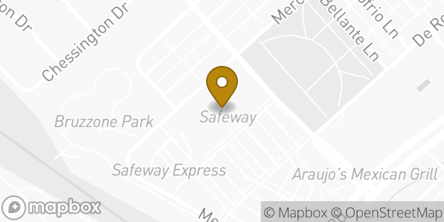 Map showing the location of Safeway in San Jose, CA 95133