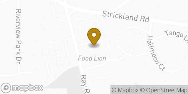 Map showing the location of Food Lion in Raleigh, NC 27613
