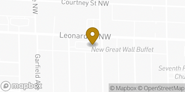 Map showing the location of McDonald's in Grand Rapids, MI 49504
