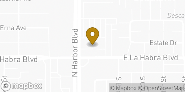 Map showing the location of Subway in La Habra, CA 90631