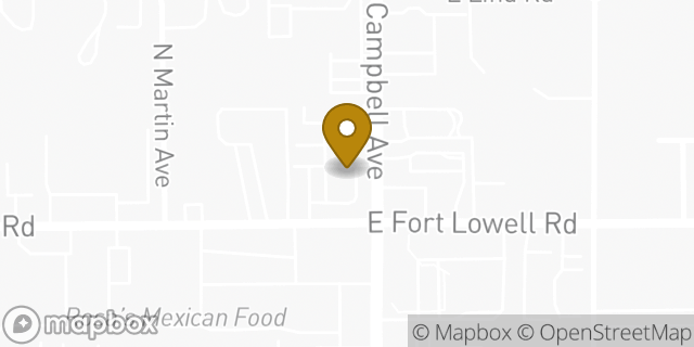 Map showing the location of Campbell in Tucson, AZ 85719