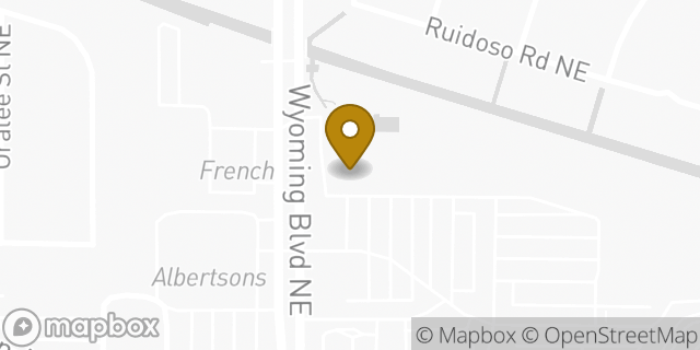 Map showing the location of Subway in Albuquerque, NM 87109
