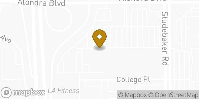 Map showing the location of Amazon Locker - Clemencia in Cerritos, CA 90703