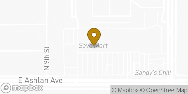 Map showing the location of Coinme in Fresno, CA 93726