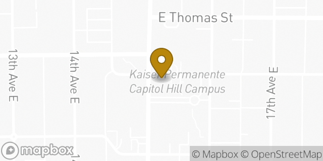 Map showing the location of Urgent Care | Kaiser Permanente Capitol Hill Campus in Seattle, WA 98112