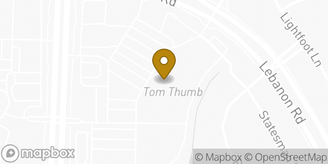 Map showing the location of Tom Thumb in Frisco, TX 75036