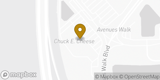 Map showing the location of Chuck E. Cheese in Jacksonville, FL 32258