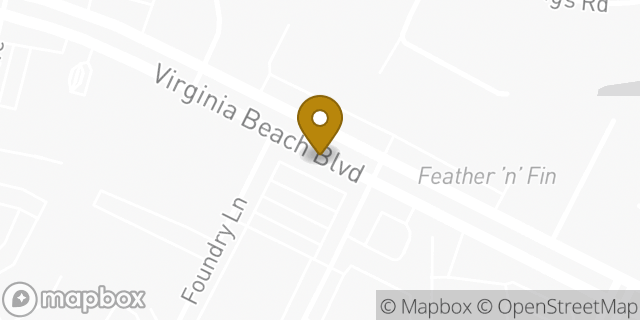 Map showing the location of Beach Ford Inc in Virginia Beach, VA 23452