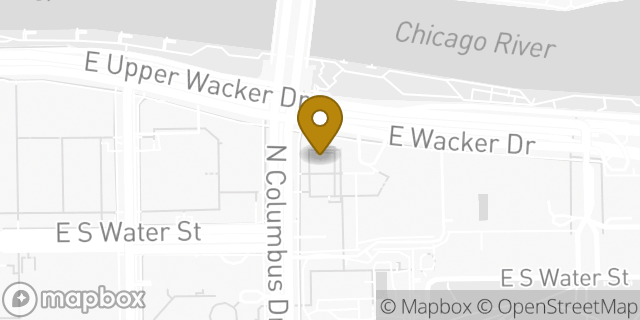 Map showing the location of Dunkin Donuts in Chicago, IL 60601
