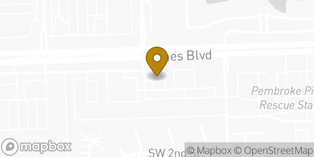 Map showing the location of Starbucks in Pembroke Pines, FL 33024