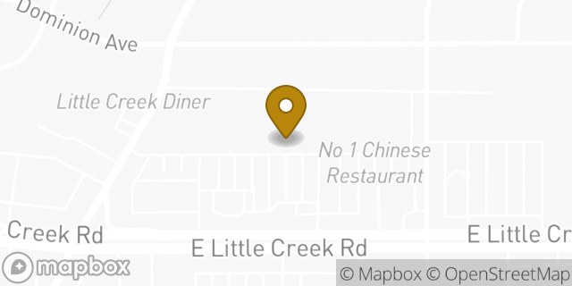 Map showing the location of Dunkin' in Norfolk, VA 23518
