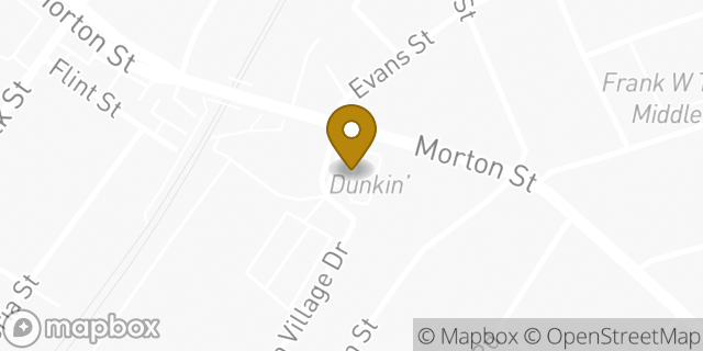 Map showing the location of Dunkin' in Boston, MA 02126