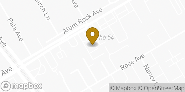Map showing the location of Alum Rock in San Jose, CA 95127