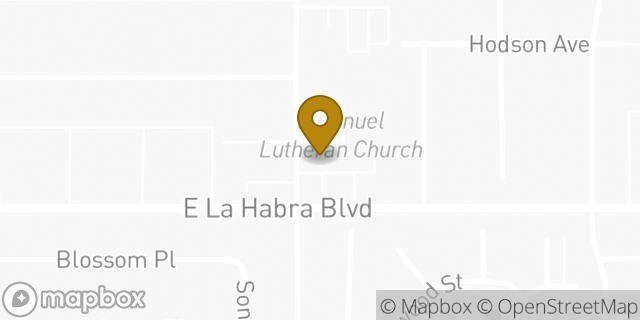 Map showing the location of 7-Eleven in La Habra, CA 90631