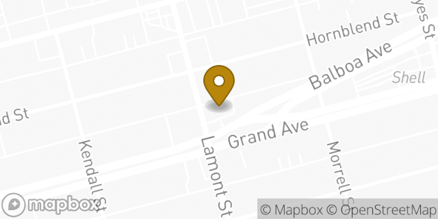 Map showing the location of Amazon Locker - Helium in San Diego, CA 92109