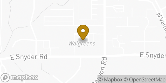 Map showing the location of Walgreens in Tucson, AZ 85750