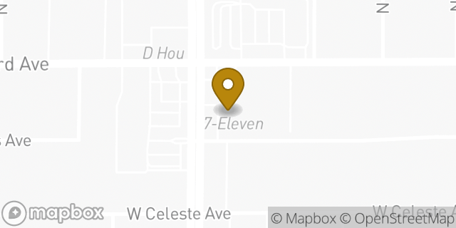 Map showing the location of 7-Eleven in Fresno, CA 93704