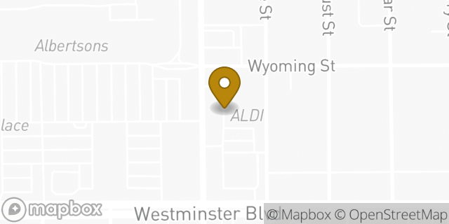 Map showing the location of Aldi in Westminster, CA 92683