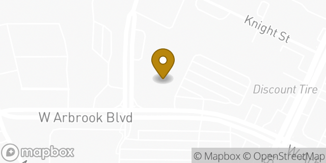 Map showing the location of AutoZone Auto Parts in Arlington, TX 76015