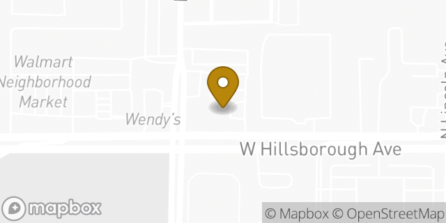 Map showing the location of Bank Of America in Tampa, FL 33614