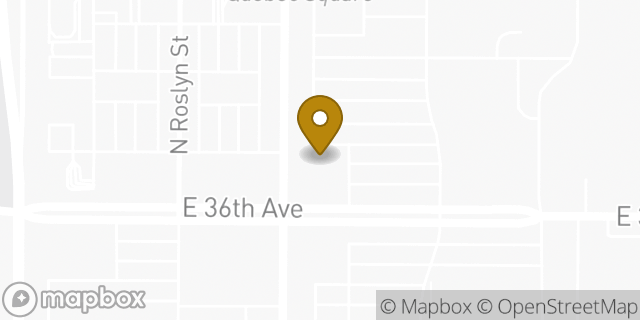 Map showing the location of Buffalo Wild Wings in Denver, CO 80238