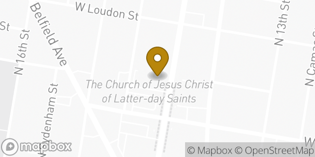 Map showing the location of The Church of Jesus Christ of Latter-day Saints in Philadelphia, PA 19141
