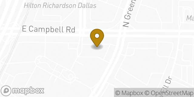Map showing the location of Chase Bank in Richardson, TX 75081