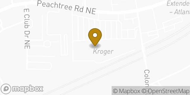 Map showing the location of Kroger in Brookhaven, GA 30319