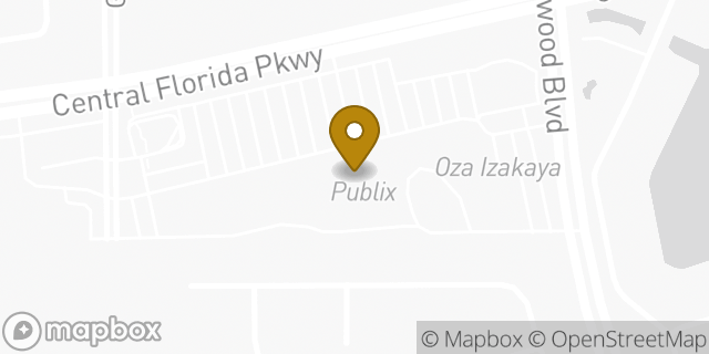 Map showing the location of Publix in Orlando, FL 32821
