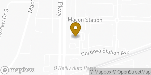 Map showing the location of Starbucks in Cordova, TN 38018