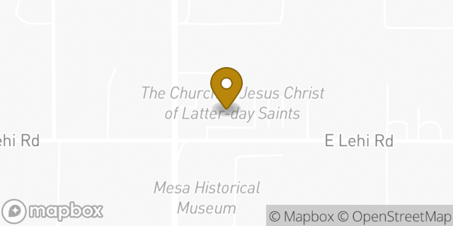 Map showing the location of The Church of Jesus Christ of Latter-day Saints in Mesa, AZ 85203