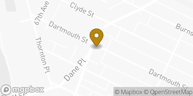 Map showing the location of Dunkin' in New York, NY 11375