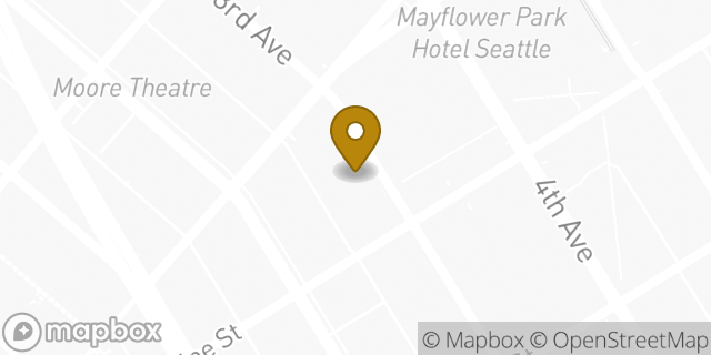 Map showing the location of Alamo Rent A Car in Seattle, WA 98101