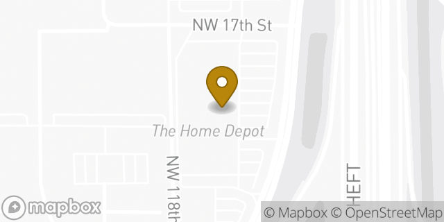 Map showing the location of The Home Depot in Miami, FL 33182