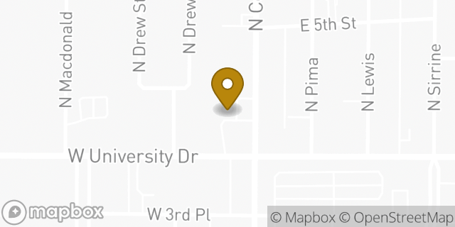Map showing the location of Amazon Locker - Beyond in Mesa, AZ 85201
