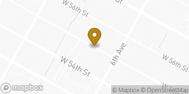 Map showing the location of 55th Street West - Midtown between 6th and 7th Avenue in New York City, NY 10019