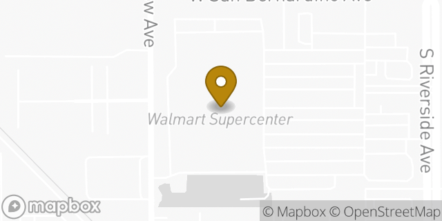Map showing the location of Walmart in Rialto, CA 92376