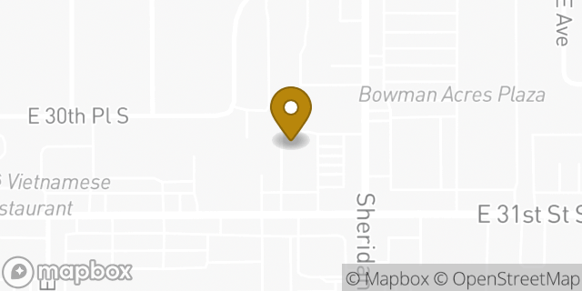 Map showing the location of Amazon Locker - Tabernacle in Tulsa, OK 74129