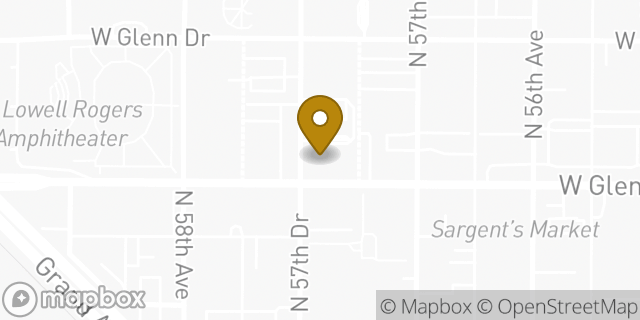 Map showing the location of Chase Bank in Glendale, AZ 85301