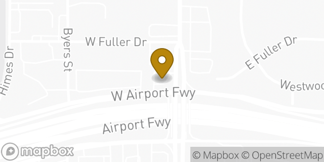 Map showing the location of Starbucks in Euless, TX 76039