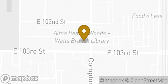Map showing the location of Chase Bank in Los Angeles, CA 90002